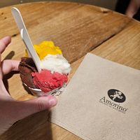 Chocolate, mango, lemon and raspberry at Amorino - Catedral in Sevilla