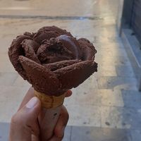 Small chocolate cone at Amorino in Alicante