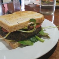 Subia's Burger at Subia's Organic Cafe and Market in Jersey City