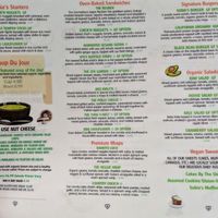 Menu Sept 2019 at Subia's Organic Cafe and Market in Jersey City