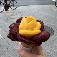 I got two flavors. This is the normal size  at Amorino - Guggenheim in Bilbao