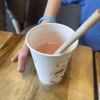 Strawberry vegan shake   at Amorino - Guggenheim in Bilbao