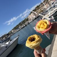 Kleine und mittlere Waffel mit veganen Sorbets  at Amorino in Cassis
