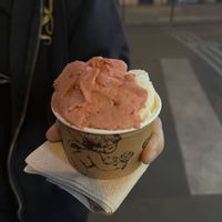 Strawberry,mango,coco  at Amorino - Vieille du Temple in Paris