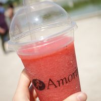Strawberry sorbet drink. at Amorino - Vieille du Temple in Paris