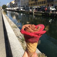 Chocolate & Blackcurrant (both vegan) at Amorino - Navigli in Milan