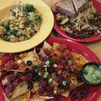 vegan nachos, macNcheeze, n tofu scramble at The Friendly Toast in Boston