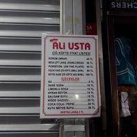 Inflation prices (November 2023) at Cigkofteci Ali Usta in Istanbul