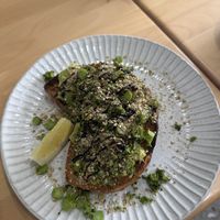 Smashed avocado (SO GOOD)  at Wombat Cafe & Store in Dromana