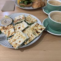 Turkish gozleme and brekky burger 😋  at Wombat Cafe & Store in Dromana