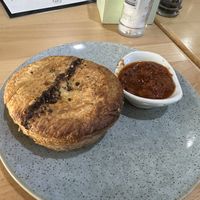 Pepper steak pie  at Wombat Cafe & Store in Dromana