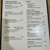 Menu  at Wombat Cafe & Store in Dromana