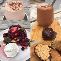 Hot chocolate, Wombat Smoothie, Pancakes and Wombat Ball 😋 at Wombat Cafe & Store in Dromana