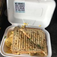 Vegan Hawaiian toastie  at Rabbit Vegan Cafe in Exeter