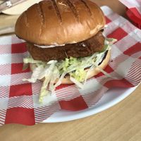Seitan chicken burger 💚 at Rabbit Vegan Cafe in Exeter
