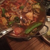 Tom yum pot. real good at Sopa Thai Cuisine in Nevada City