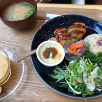 Lunch set with veg croquet.  at Rota Cafe in Fukuoka