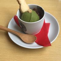 Matcha gelato  at Rota Cafe in Fukuoka