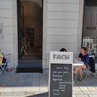 Outside at Fach Juice Shop in Bratislava