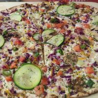Flammkuchen vegan at 37 grad Kaffeebar Landegeschäft in Lindau
