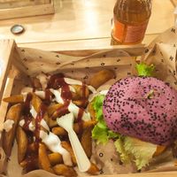 Cherry Bomb with Patatas Buenas at Flower Burger in Rome