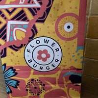 Their beautiful paper bag for takeaway  at Flower Burger in Rome