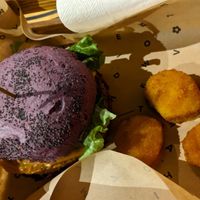 Purple cheese at Flower Burger in Rome