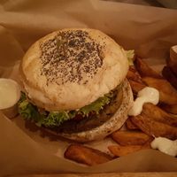 Vegan burger at Flower Burger in Rome