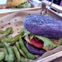 Flower burger with edamame at Flower Burger in Rome