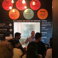 The place was busy 1:00pm on a Saturday.  at Flower Burger in Rome