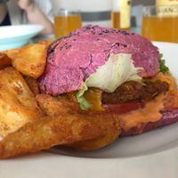 Limited edition Cherry Bomb Burger. We took to go.  at Flower Burger in Rome