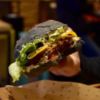 The flower burger with the seitan patty at Flower Burger in Rome