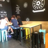 Indoor seating  at Flower Burger in Rome