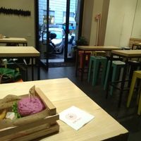 The inside at Flower Burger in Rome