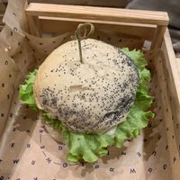 Mushroom based burger at Flower Burger in Rome