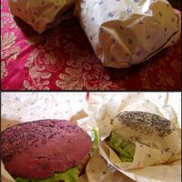 Vegan Burgers Pink and White at Flower Burger in Rome