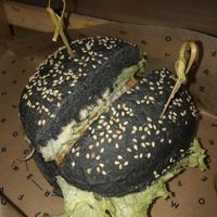 black bun Flower Burger at Flower Burger in Rome