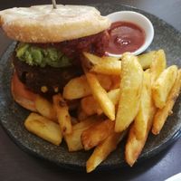 Vegan burger at Laneway Cafe in Devonport