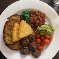 Vegan breakfast plate at Laneway Cafe in Devonport
