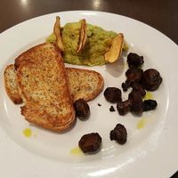 Smashed avo & chickpeaz with miso mushrooms. at Laneway Cafe in Devonport