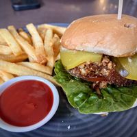 Cauliflower and mushroom burger   at Laneway Cafe in Devonport