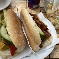 Tahoe sandwich and tempeh sandwich  at Warung Mini in Rotterdam
