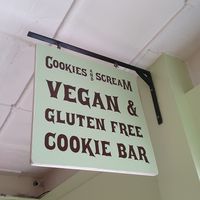 Sign at Cookies and Scream - Drayton Park in North London