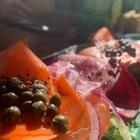 Lox bagel  at Wild Living Foods in Los Angeles