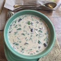 Spicy Mushroom soup- really good and full of veggies! About Tom ka level of spicy   at Wild Living Foods in Los Angeles