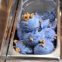 Cookie monster ice cream. NOT VEGAN, though the employee said all of the ice creams are. That is bee pollen, as we unfortunately learned afterward at Wild Living Foods in Los Angeles