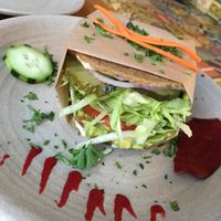 Guacamole burger at Wild Living Foods in Los Angeles