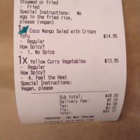 Small portions for high price at Emporium Thai Vegan LA in West Los Angeles