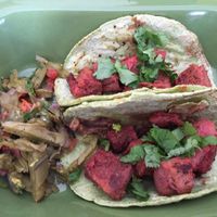 Tacos de Carnitas at Chia Fonda Vegana in Guadalajara