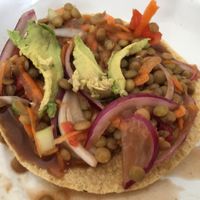 Tostadas de Lentejas at Chia Fonda Vegana in Guadalajara
